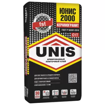 ЮНИС 2000 клей для плитки  25кг Черный